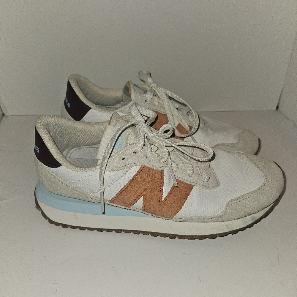 New Balance White and Orange Athletic Shoes